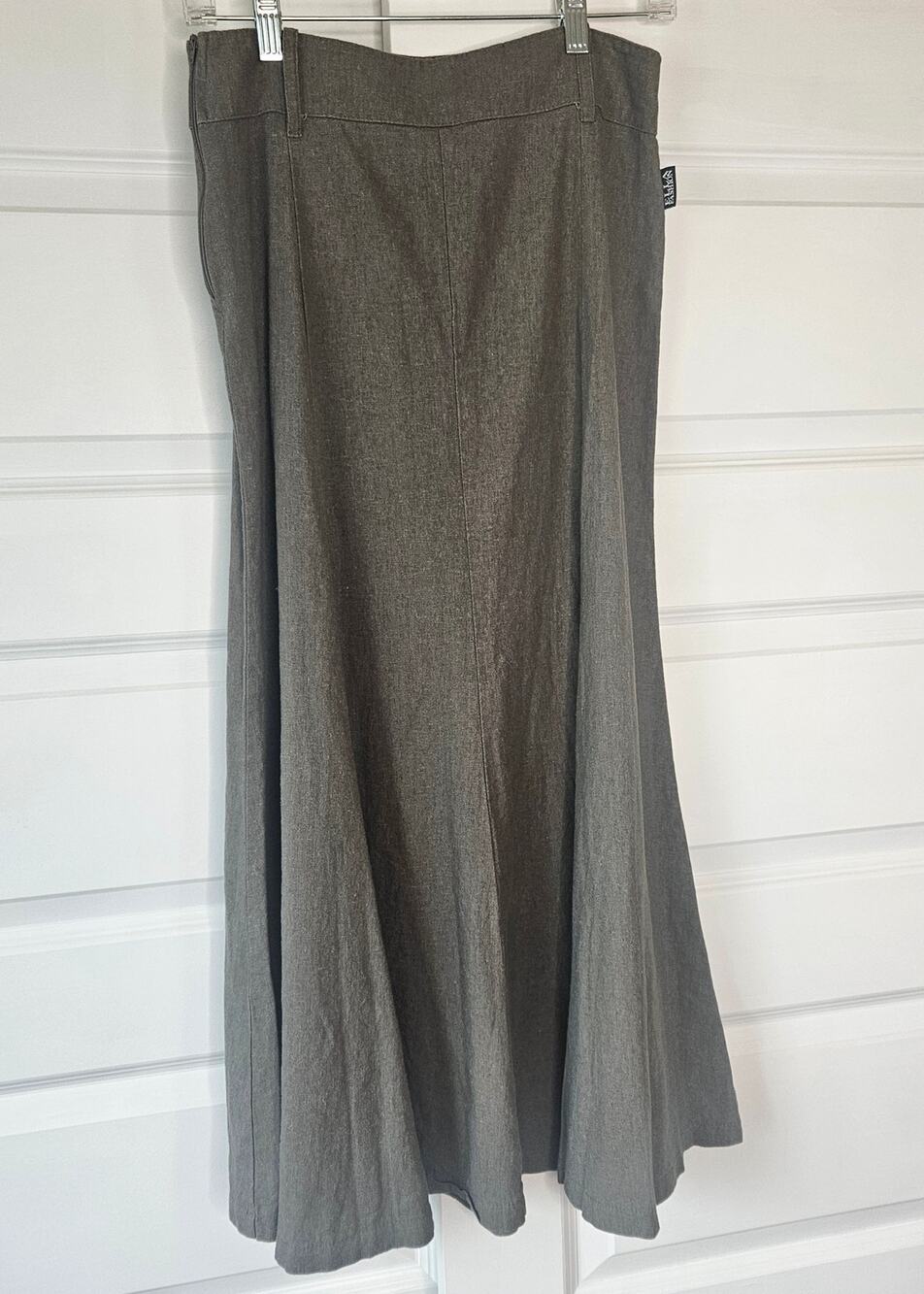 Ella Fashion Linen-Blend Mermaid Maxi Skirt  Brown/Gray Heather Knit, Size P (S)